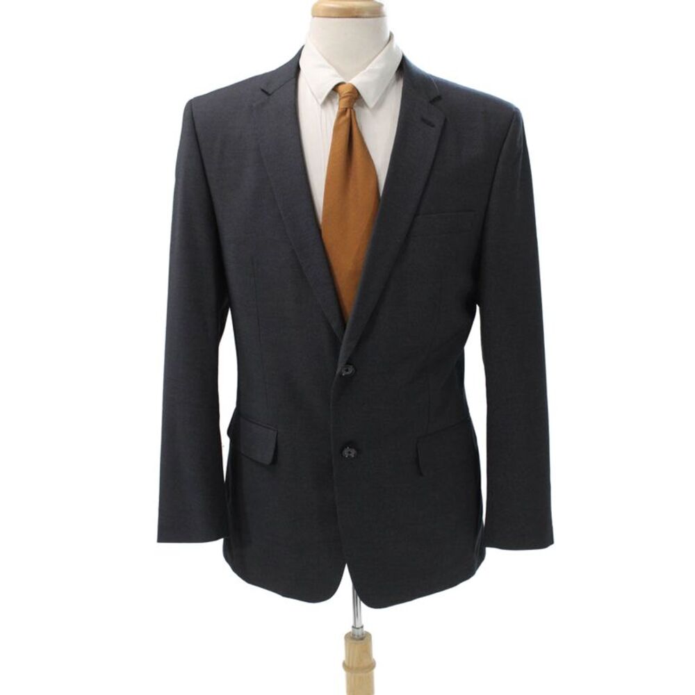 Andrew Fezza Men's Blazer Gray Polyester Button Size 40